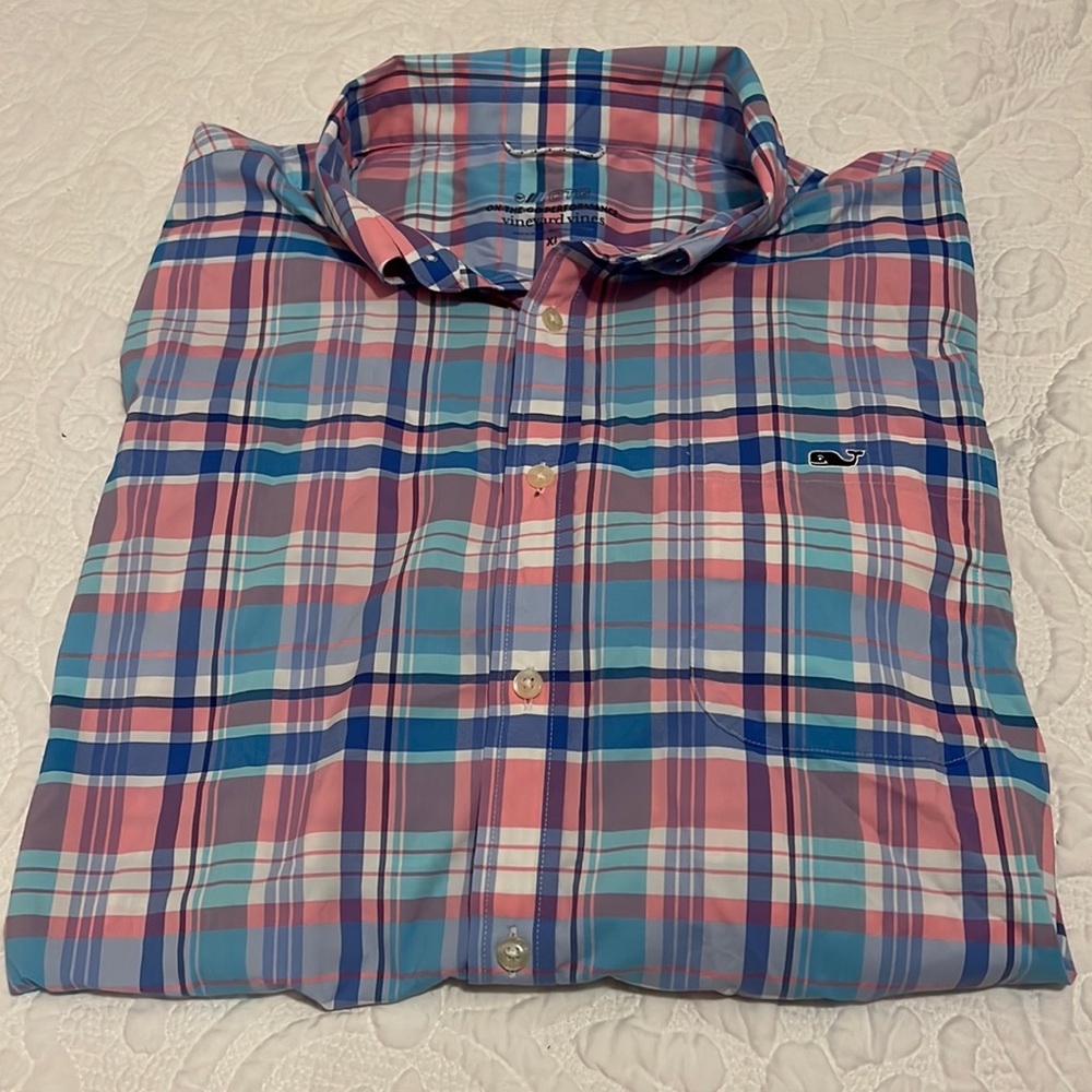 Vineyard Vines Mens XL On The Go Performance Long Sleeve Button Down